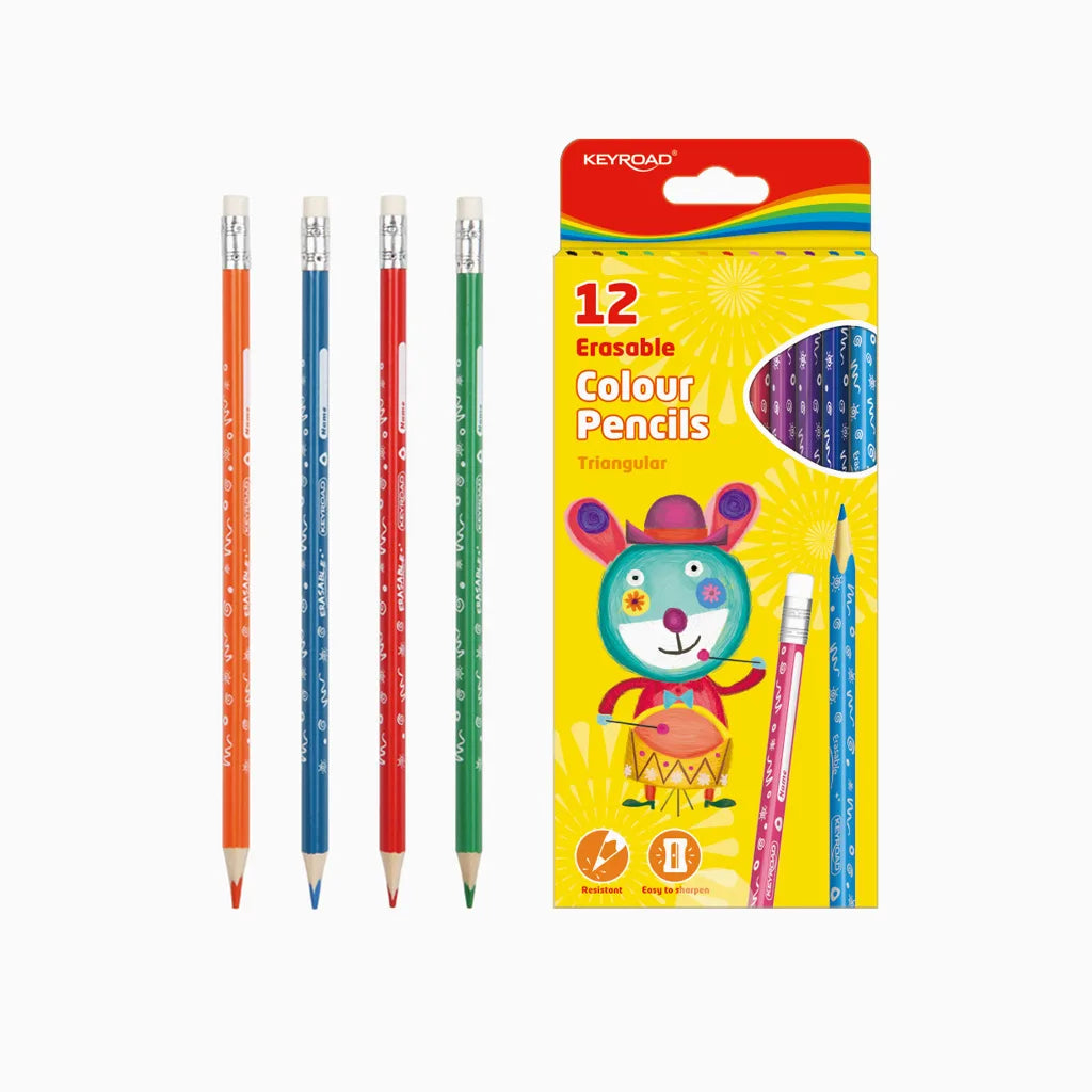 Lápices de Colores Borrables 12ud | Keyroad