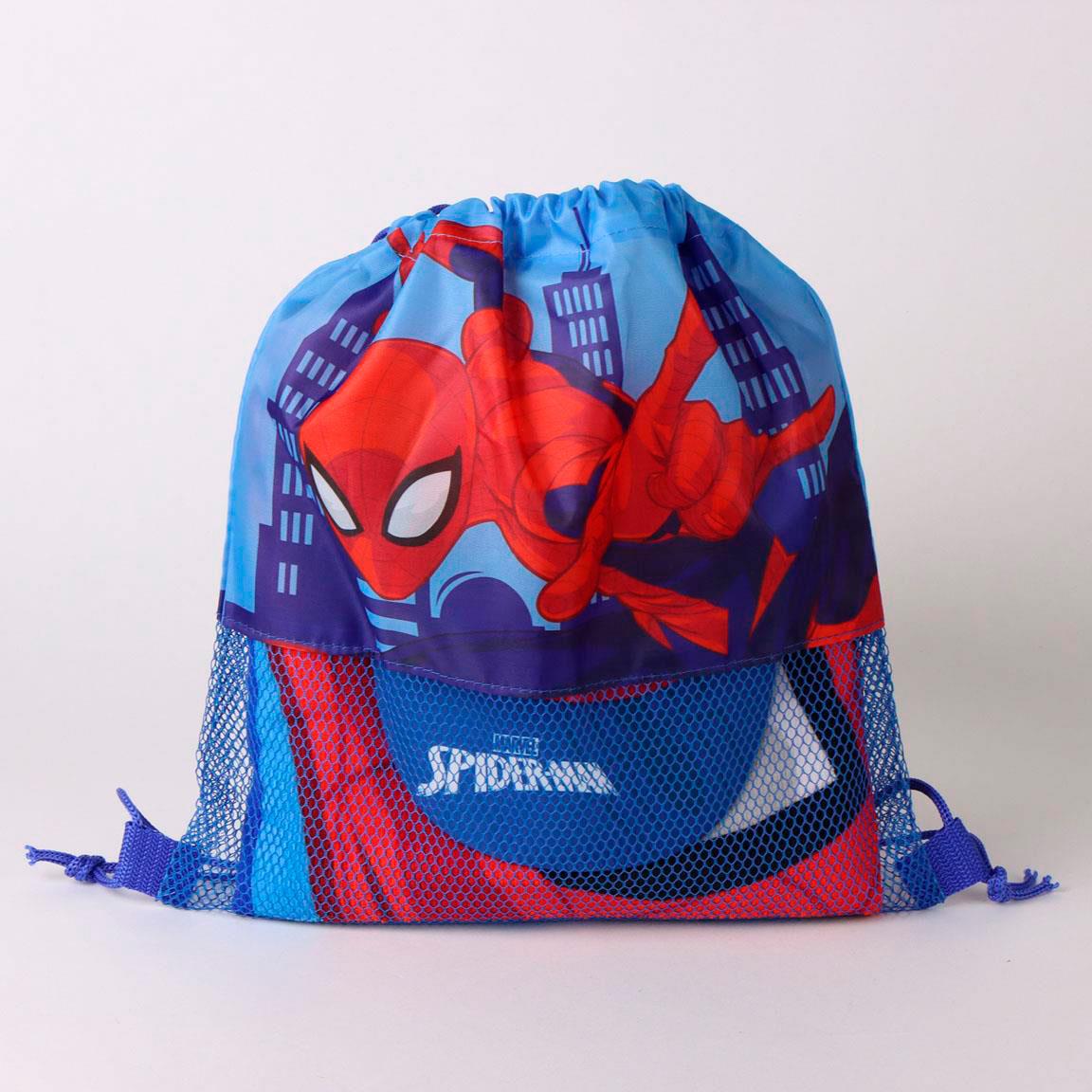 Conjunto Saco de Praia com Toalha e Boné Spiderman Marvel