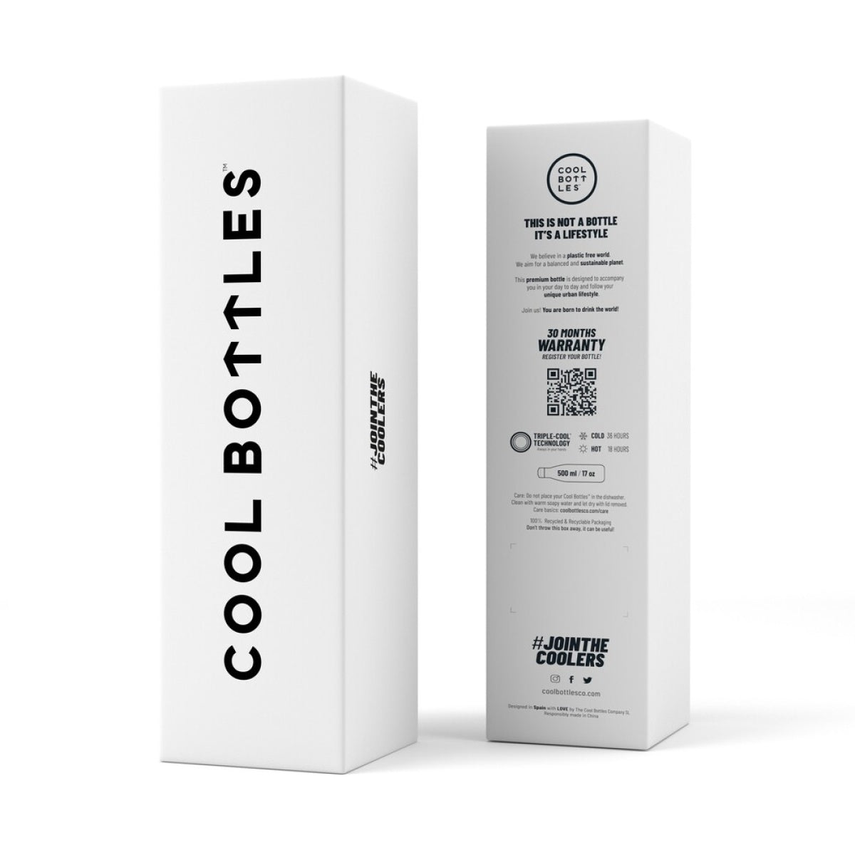 Botella térmica Cool Bottles Mono White 500ml