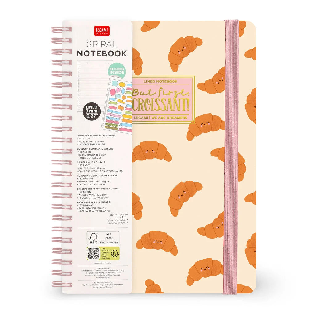 Caderno Espiral Pautado A5 Croissant | Legami