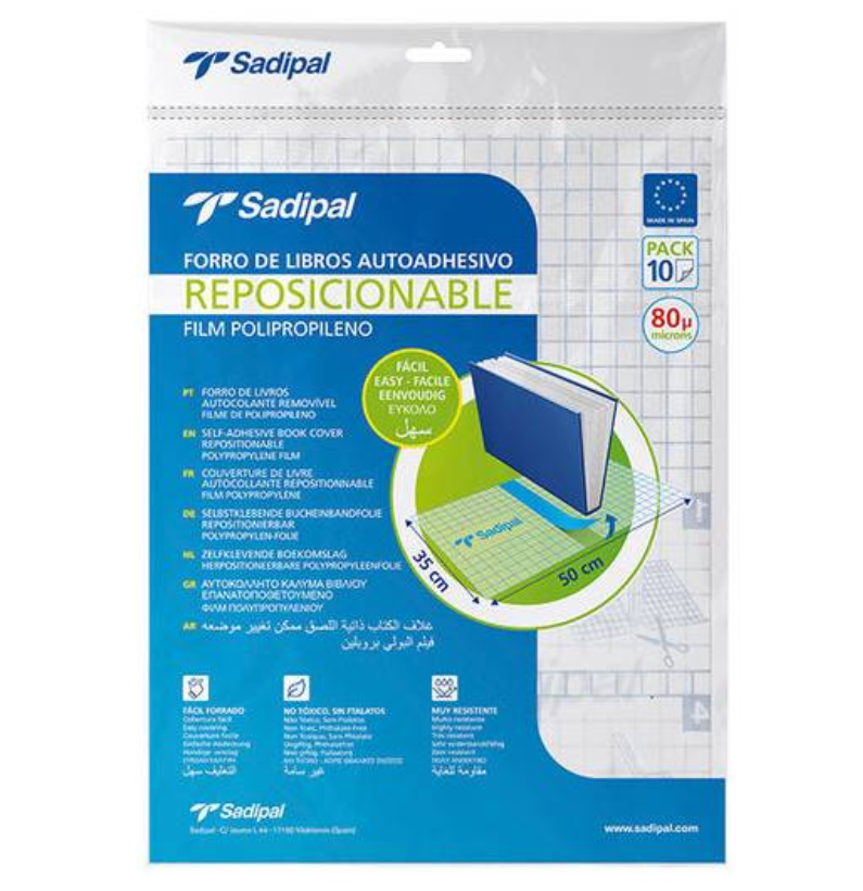 Capa Forra Livros Adesiva Transparente 50x35cm | 10 un.