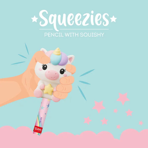 Lápis Com Anti-Stress Squeezies Squishy Legami - Unicornio