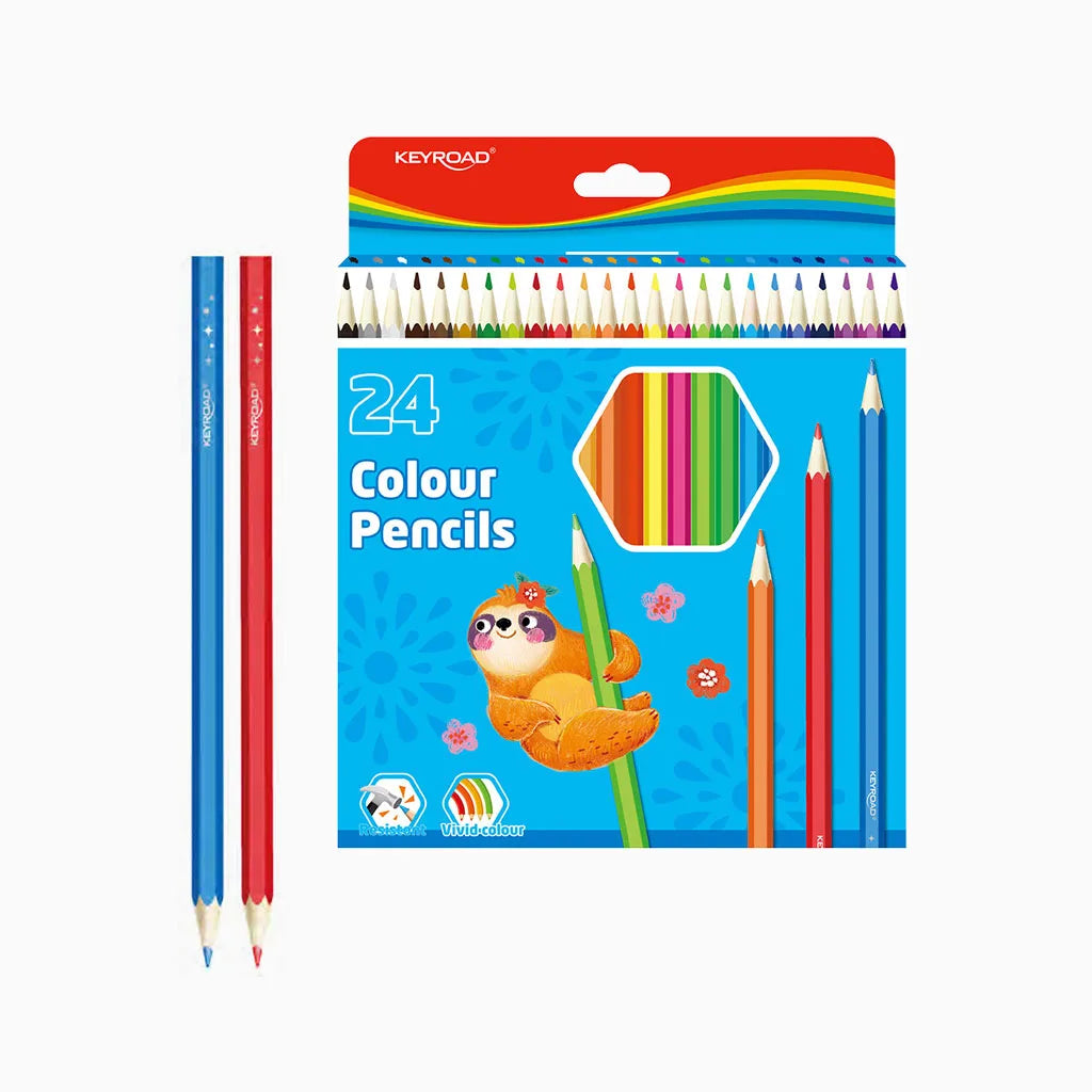 Crayons de Couleur Hexagonaux 24 pièces Keyroad