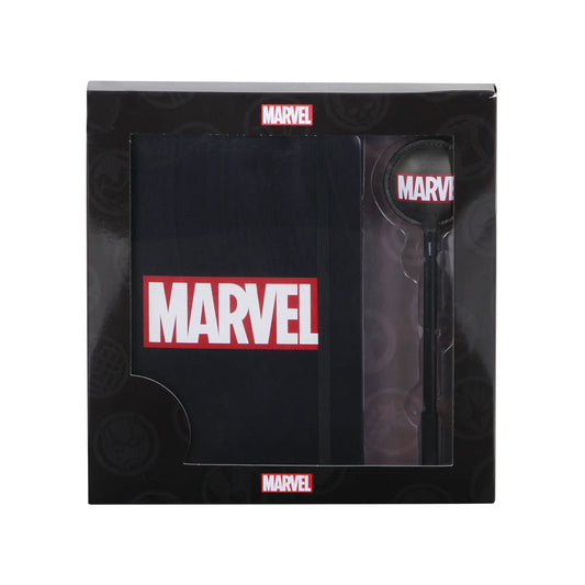 Diário com Caneta Marvel Comics Preto | Karactermania