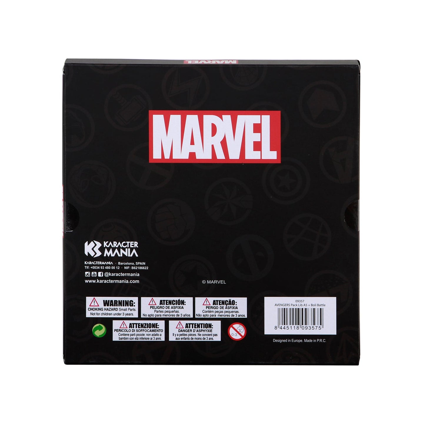 Diário com Caneta Marvel Comics Preto | Karactermania