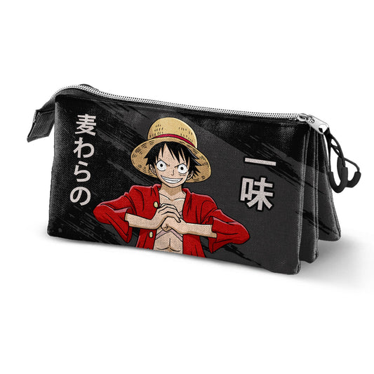 Estojo Triplo One Piece Preto | Karactermania