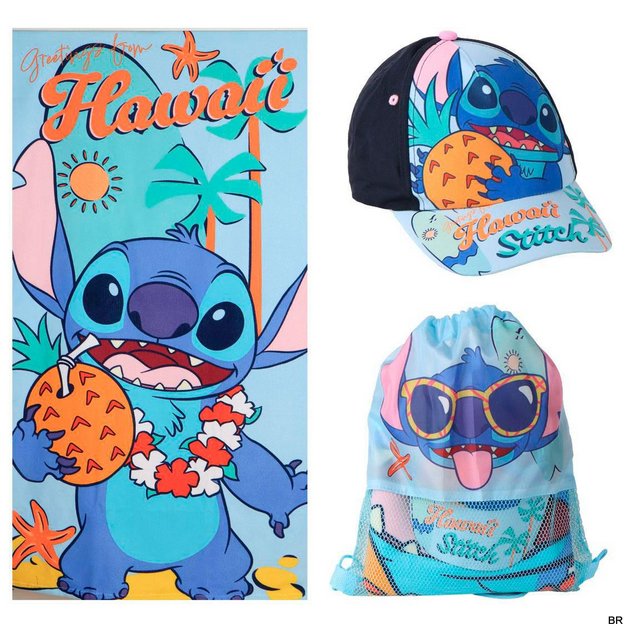 Conjunto Saco De Praia com Toalha De Praia e Boné Stitch