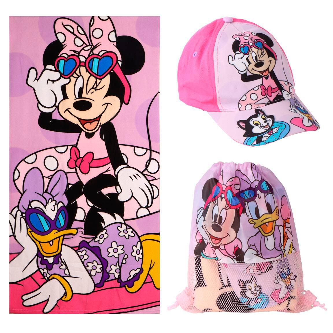 Conjunto Bolsa de Playa con Toalla y Gorra Minnie Disney