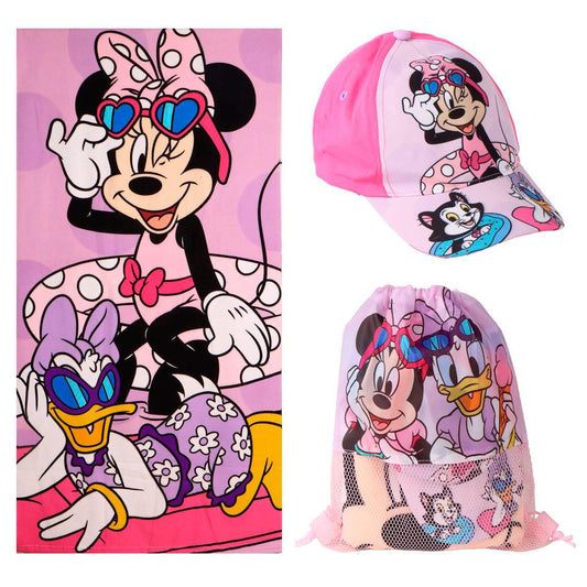 Ensemble sac de plage avec serviette et casquette Minnie Disney