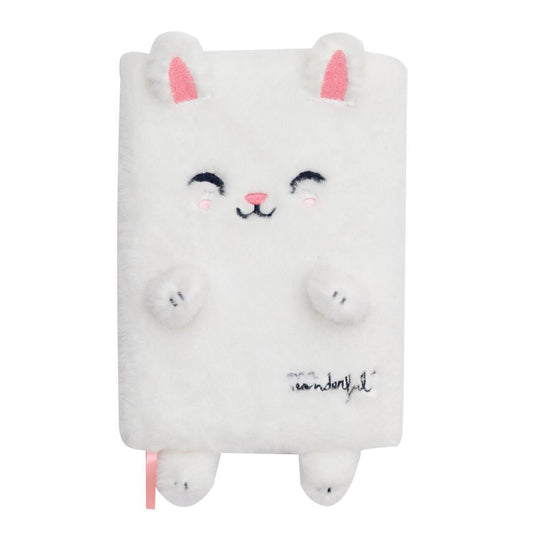 Mr Wonderful Carnet en peluche A5 - Lapin