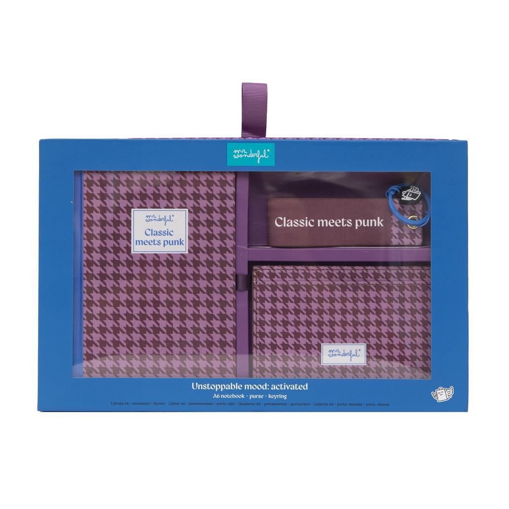 Mr Wonderful Cuaderno A6 + Monedero + Llavero - Pata de Gallo