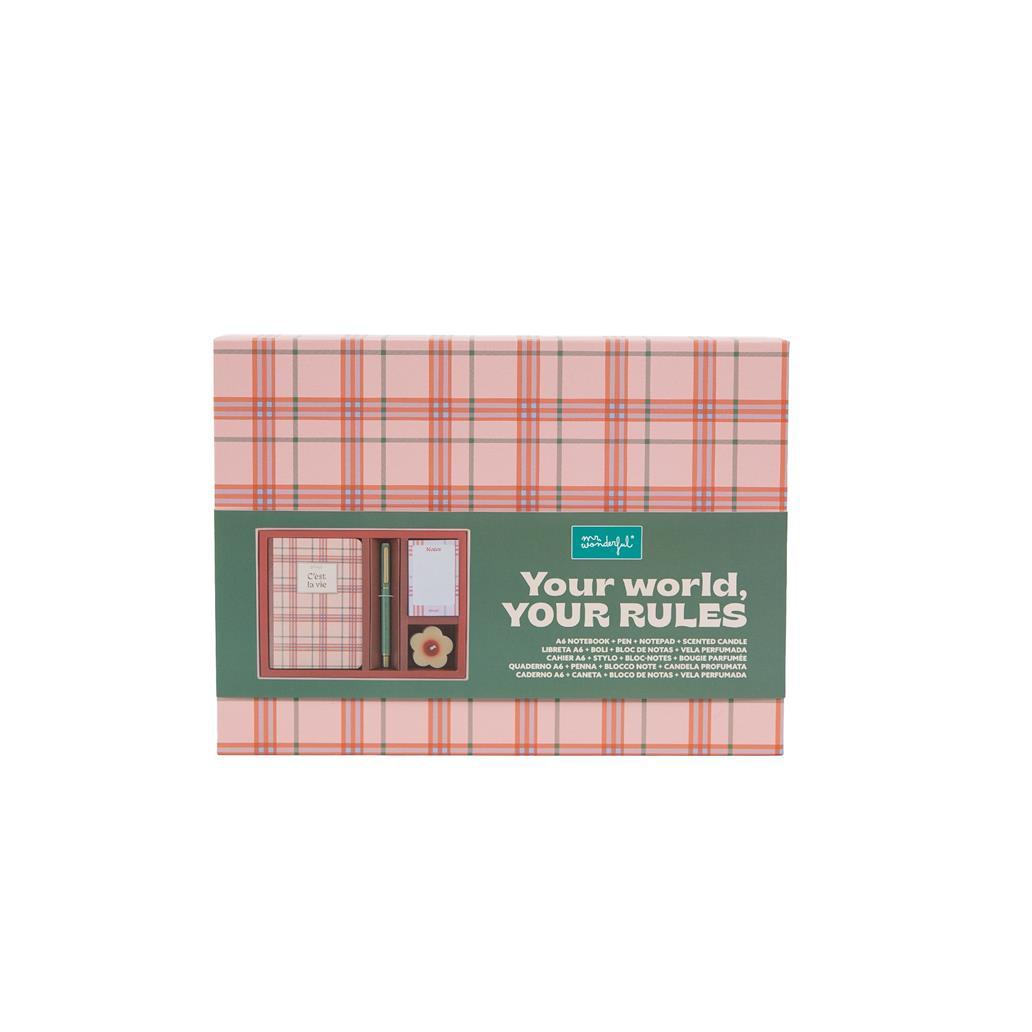 Mr Wonderful Conjunto Com Caderno A6 + Caneta + Bloco De Notas + Vela - C'est La Vie