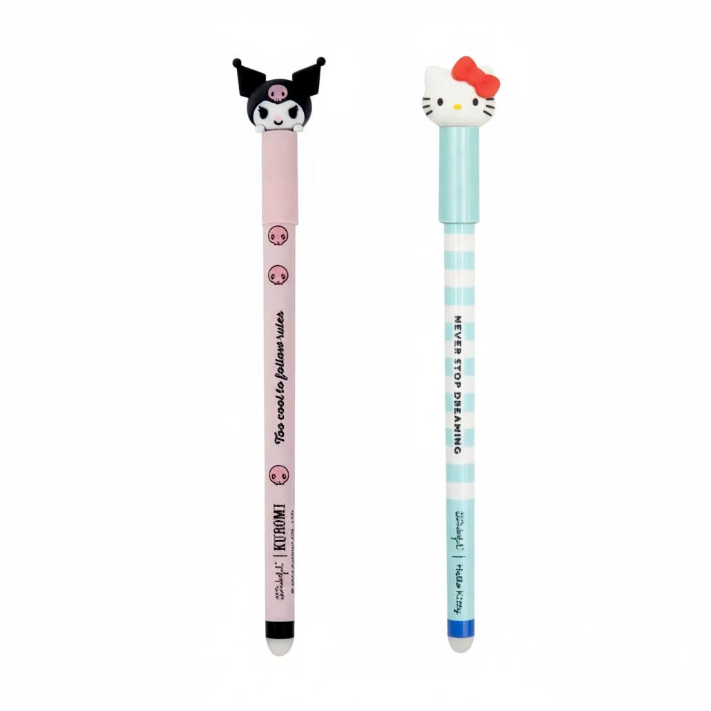 Mr Wonderful Set de 2 bolígrafos borrables Bo-Bo Hello Kitty y Kuromi