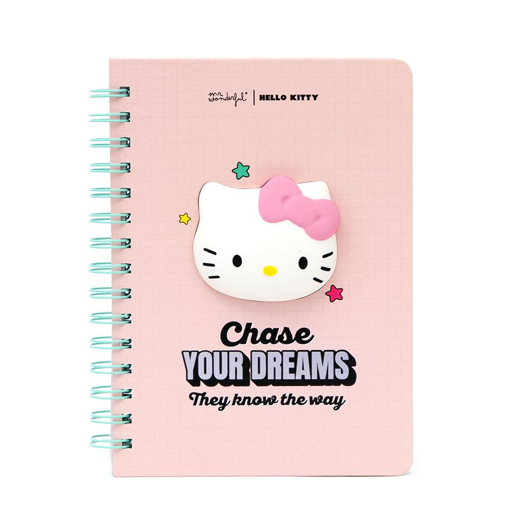 Mr Wonderful Cuaderno A5 Con Squishy Hello Kitty - Chase Your Dreams, They Know The Way