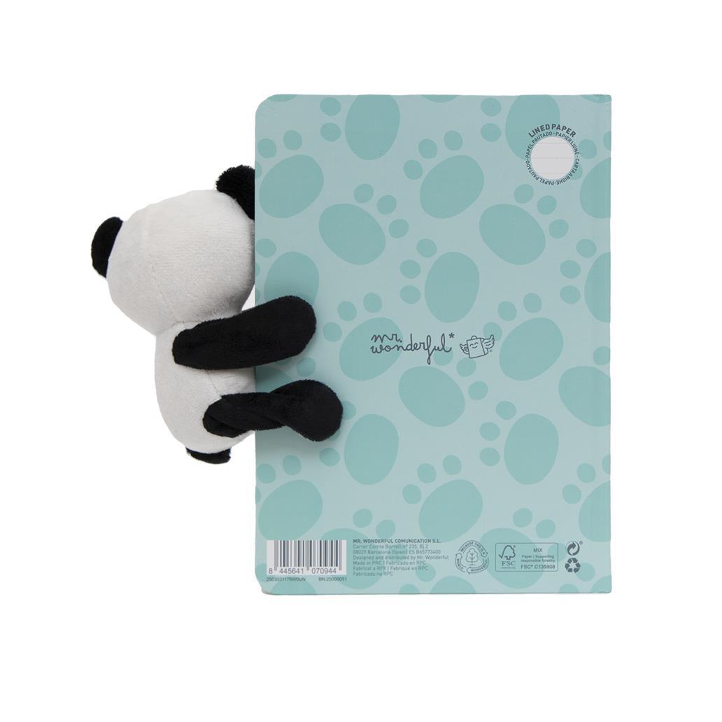 Mr Wonderful Cuaderno A5 con peluche Panda