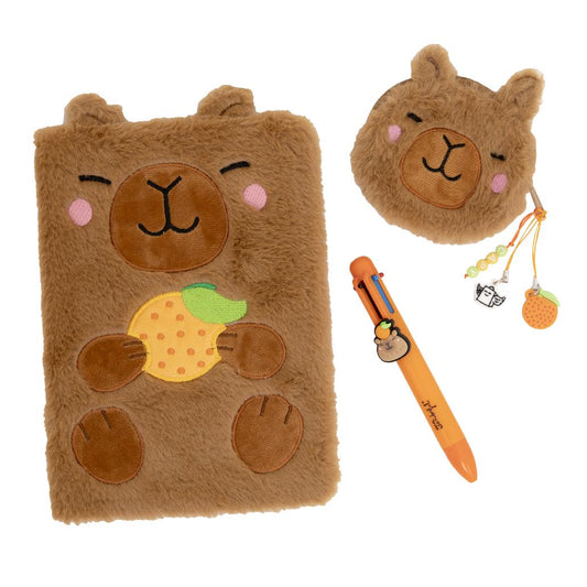Mr Wonderful Ensemble A5 mignon, porte-monnaie et stylo Bille Capybara
