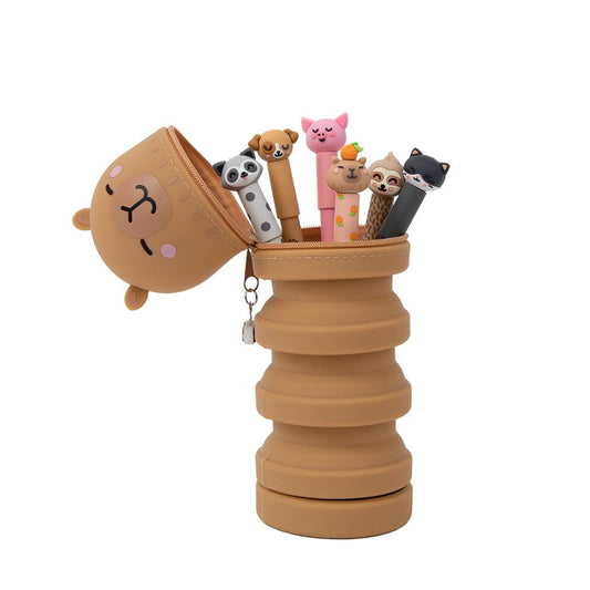 Bo-Bo – Trousse extensible Capybara + 6 Stylos à bille effaçables | Mr. Wonderful