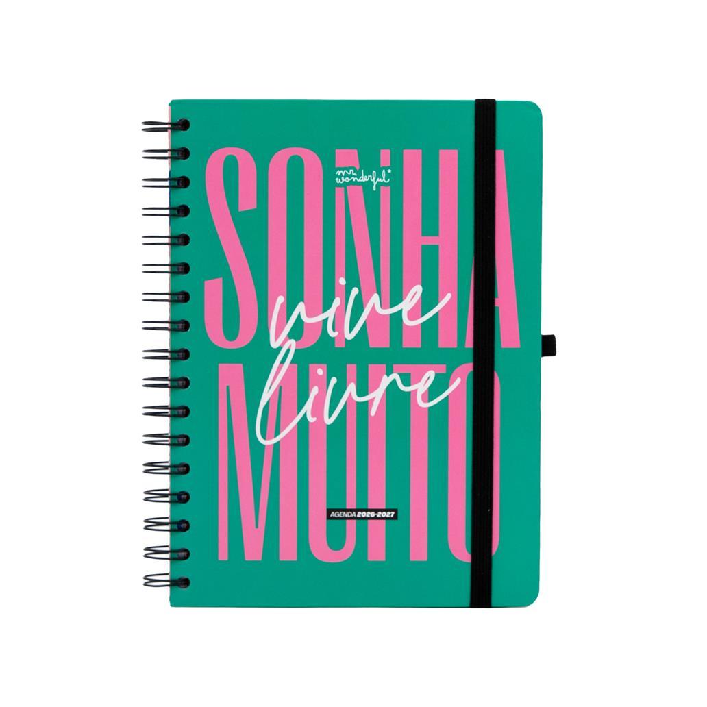 Agenda Semanal 18 Meses Sonha Muito, Vive Livre | Mr. Wonderful