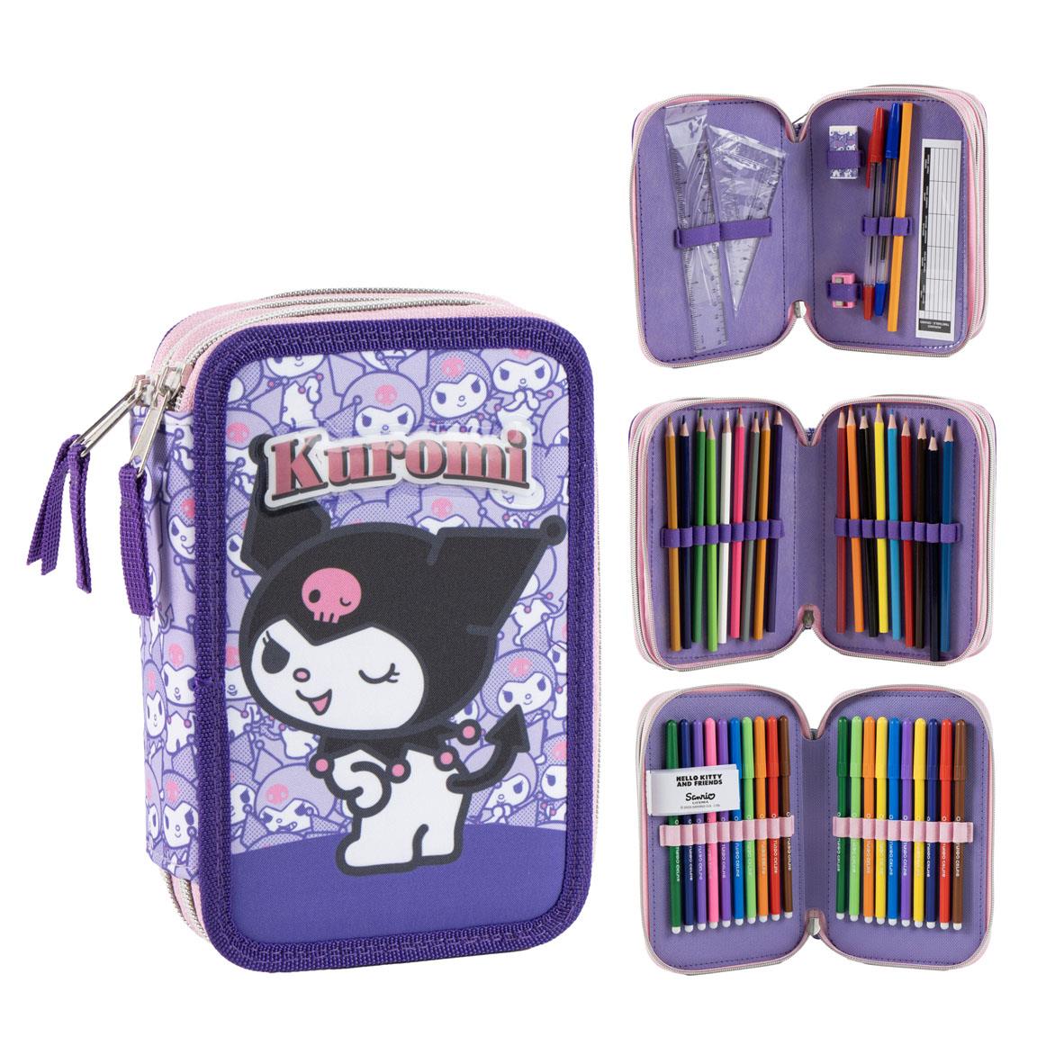 Estojo Triplo Completo Kuromi | Cérda