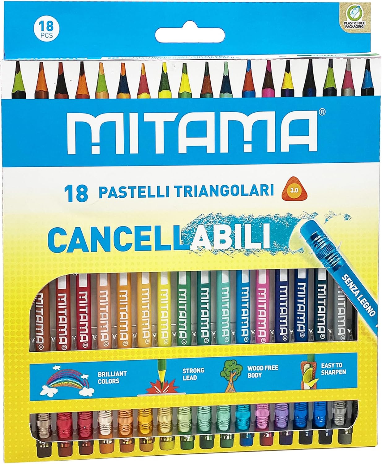 Mitama Crayons de Couleur Effaçables 18 unités
