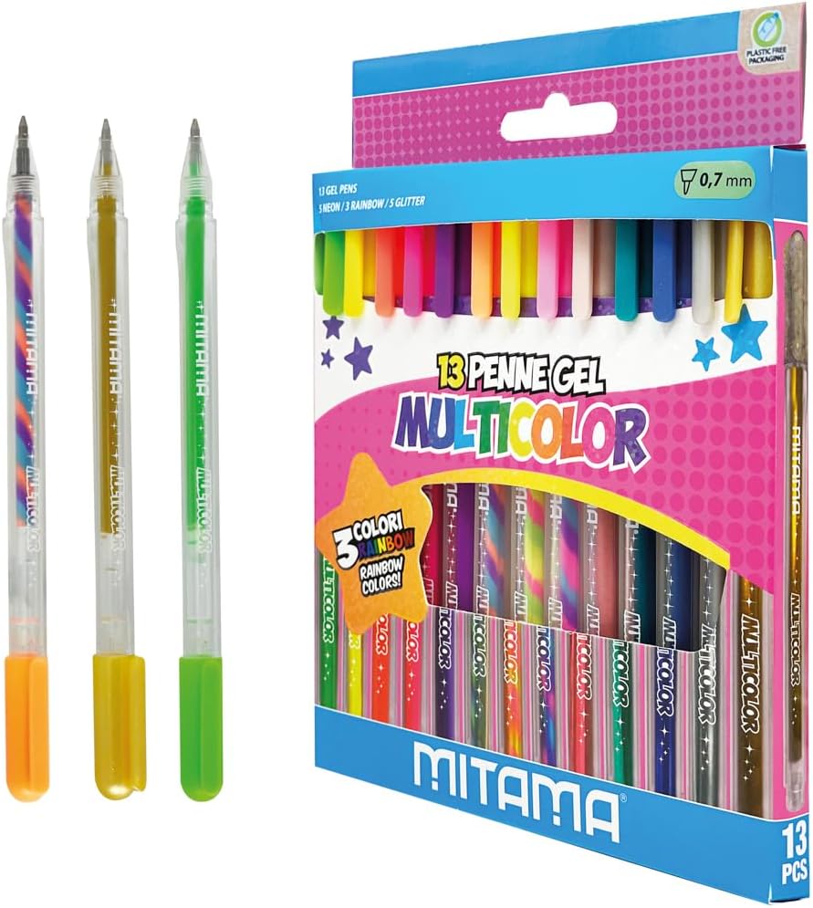 Stylos gel Mitama Multicolores Bt 13 u.