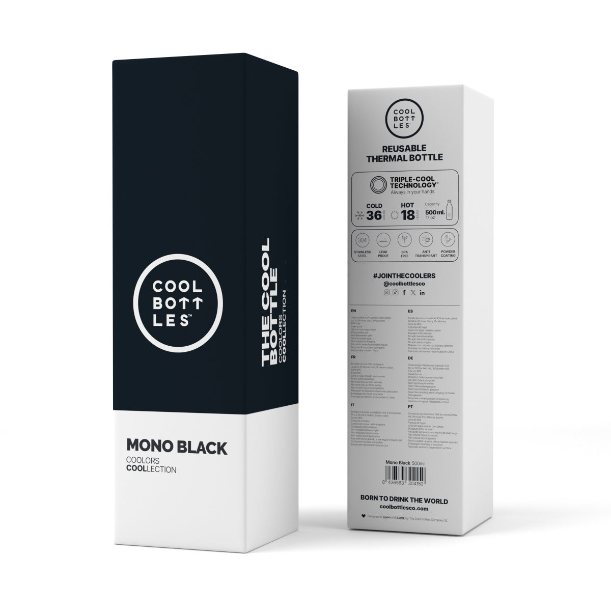 Botella térmica Cool Bottles Mono Black 500ml