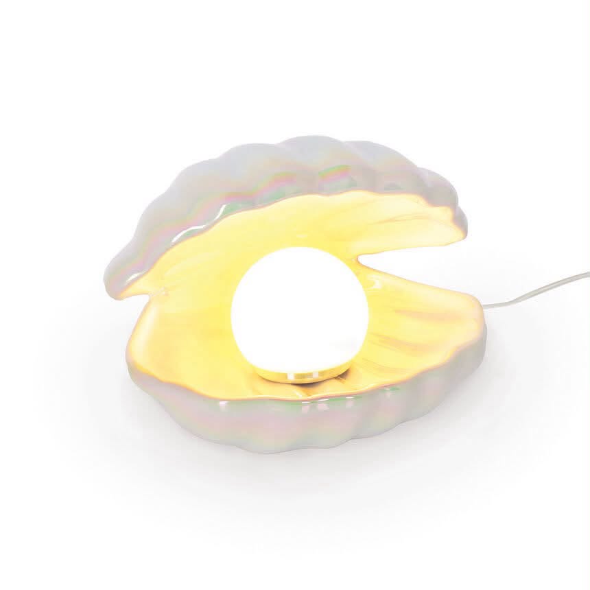 Lâmpada LED de Mesa Pearlfect - Concha com Pérola | Legami