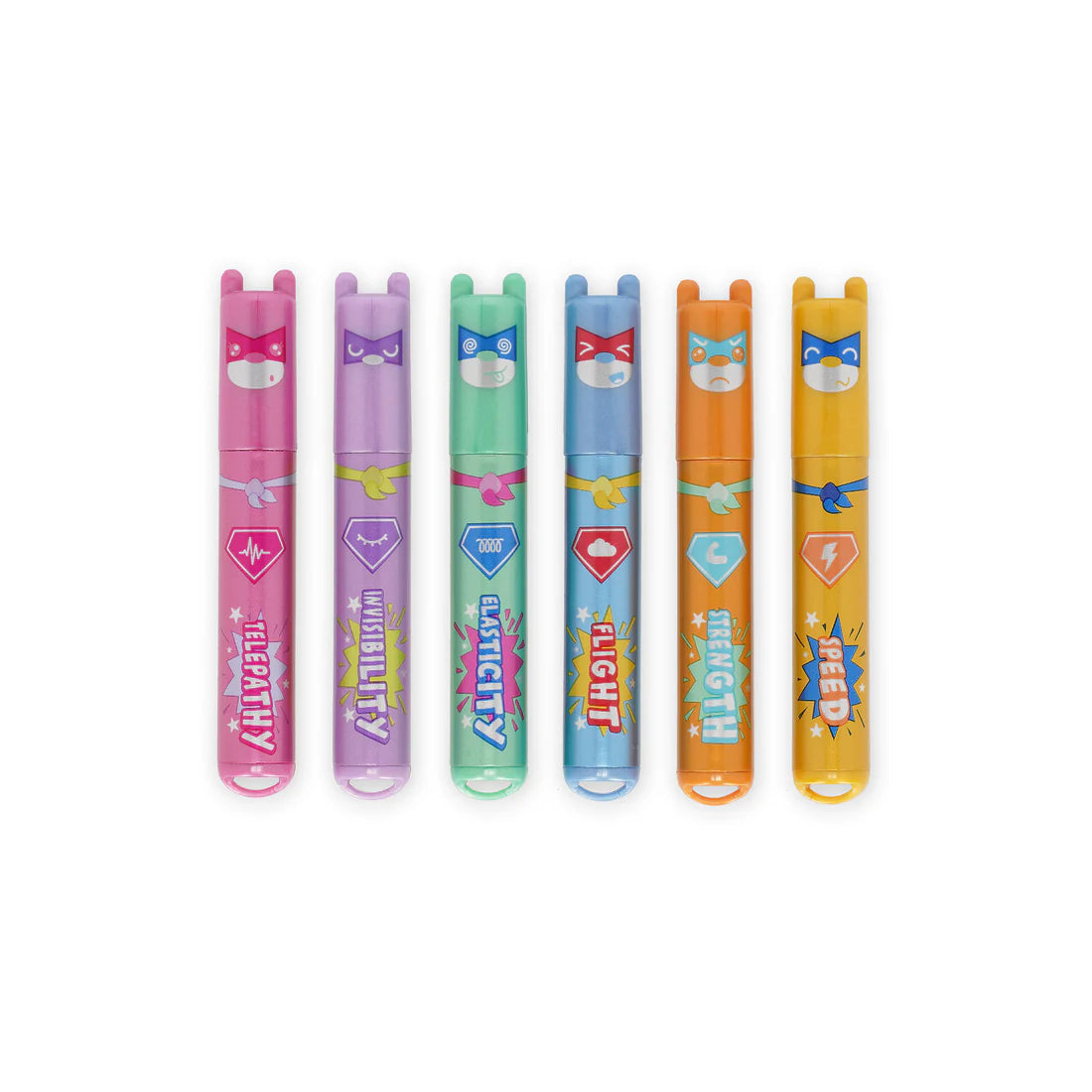 Conjunto 6 Mini Sublinhadores Teddy's Superpower | Legami