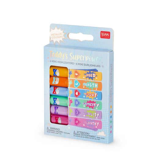 Set de 6 Mini Marcadores Teddy's Superpower | Legami