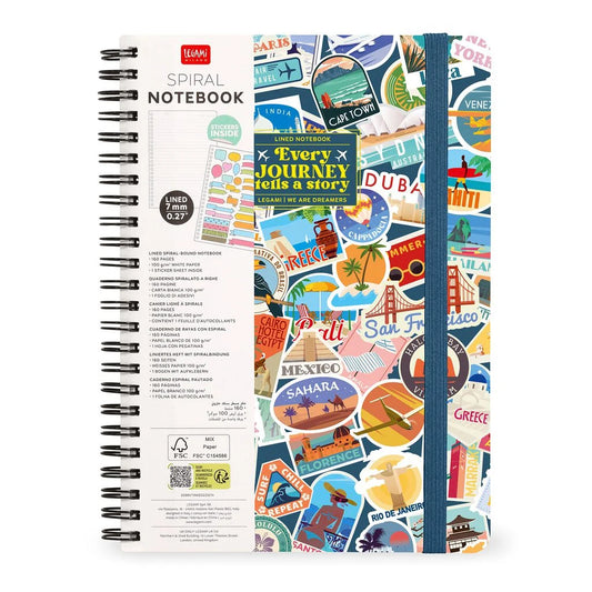Caderno Espiral Pautado A4 Travel - Viagens | Legami