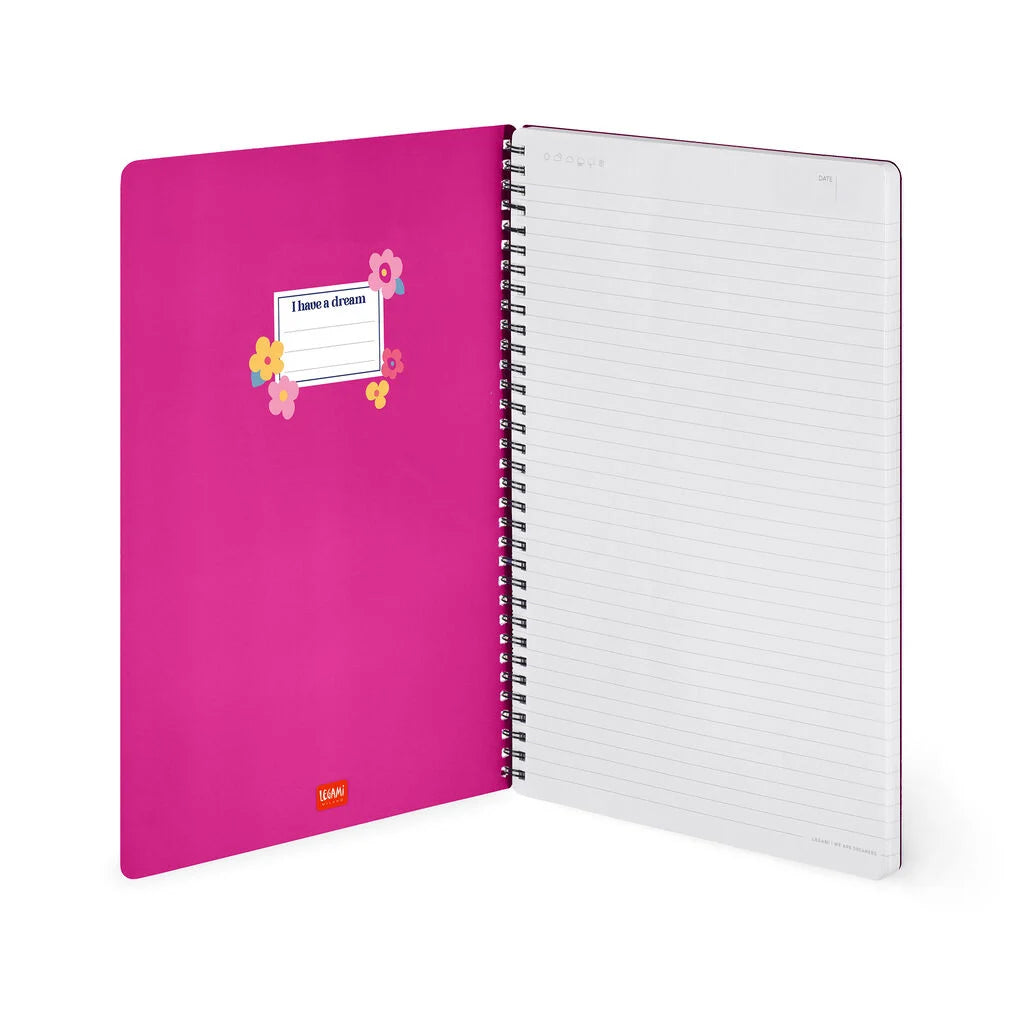 Caderno Espiral Pautado A4 Flowers - Flores | Legami