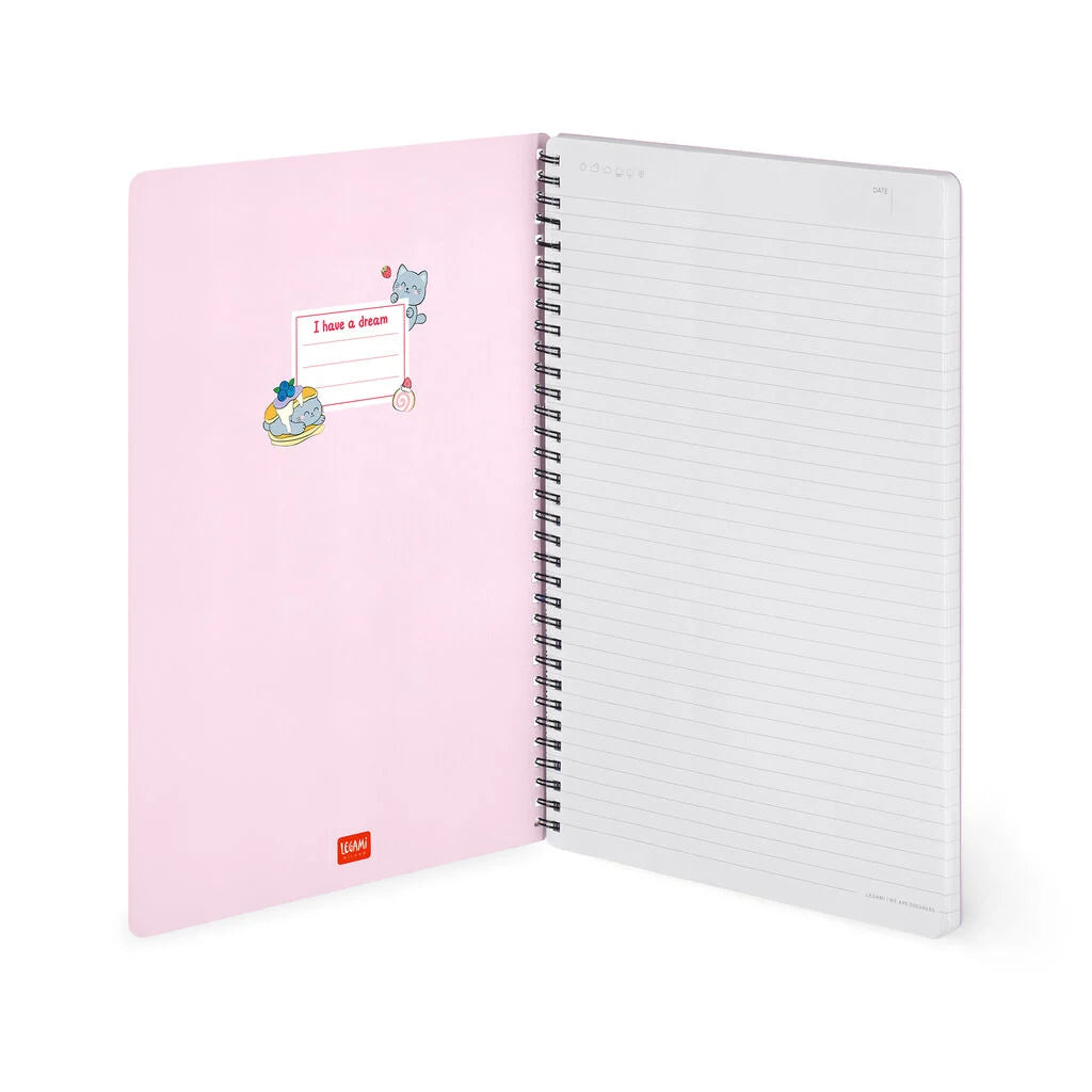 Caderno Espiral Pautado A4 Kitty - Gato | Legami