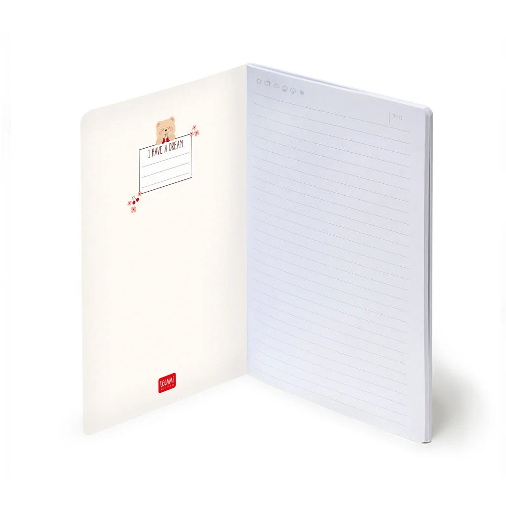 Caderno Pautado A5 Teddy Bear - Urso | Legami
