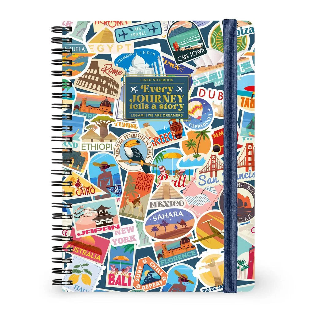Caderno Espiral Pautado A5 Travel - Viagens | Legami