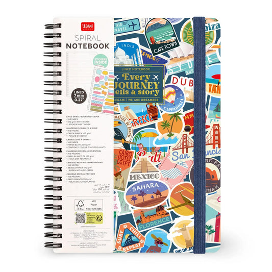 Caderno Espiral Pautado A5 Travel - Viagens | Legami