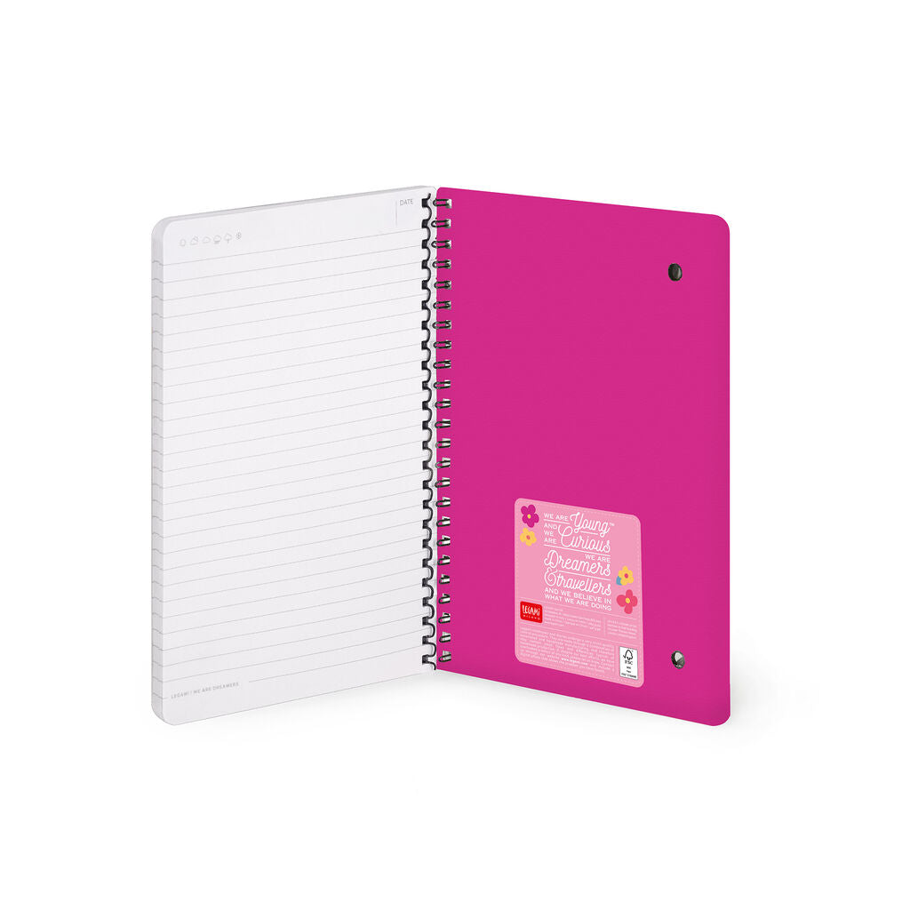 Caderno Espiral Pautado A5 Flowers - Flores | Legami