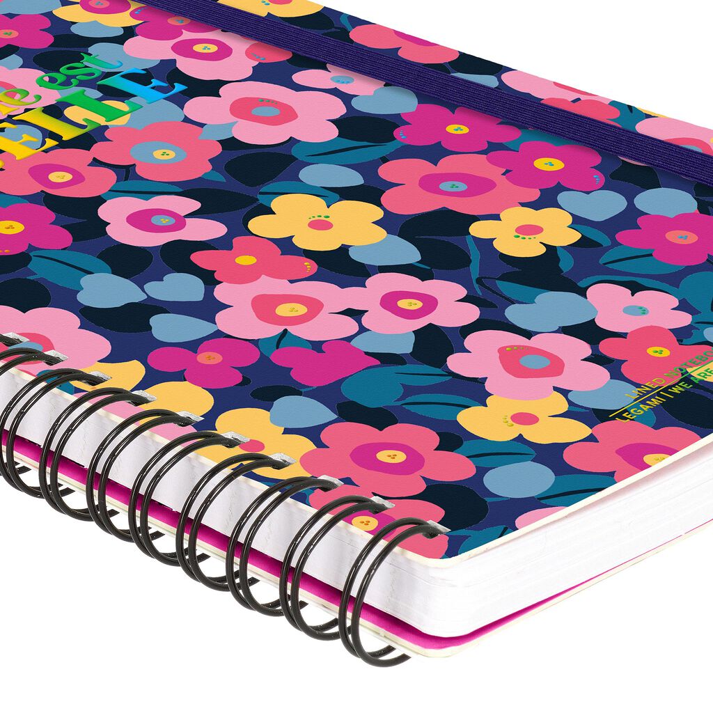 Caderno Espiral Pautado A5 Flowers - Flores | Legami