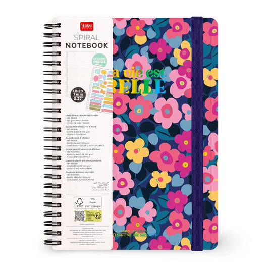 Caderno Espiral Pautado A5 Flowers - Flores | Legami