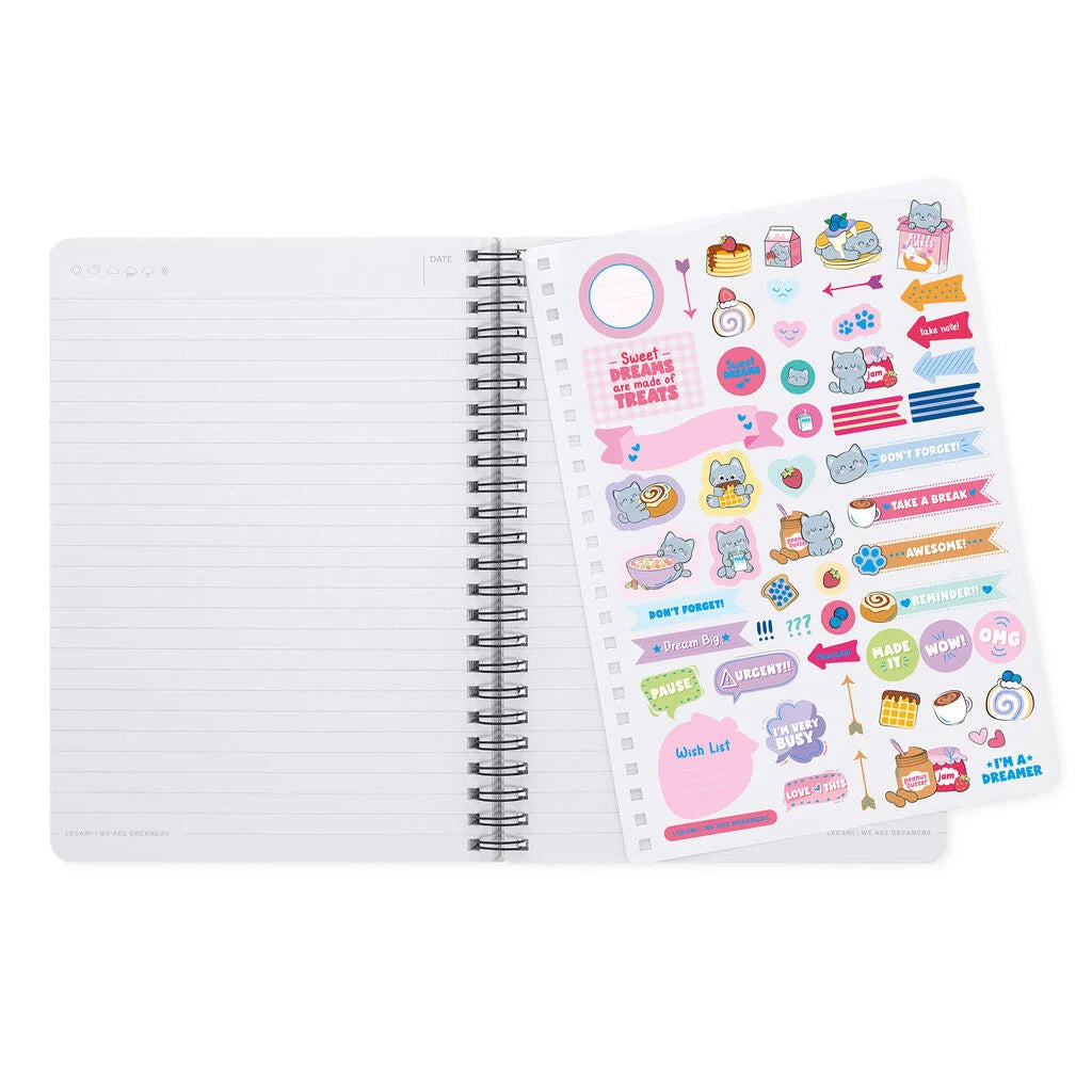 Caderno Espiral Pautado A5 Kitty - Gato | Legami