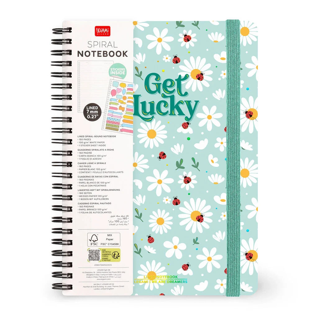 Legami Caderno Espiral Pautado A5 - Ladybug