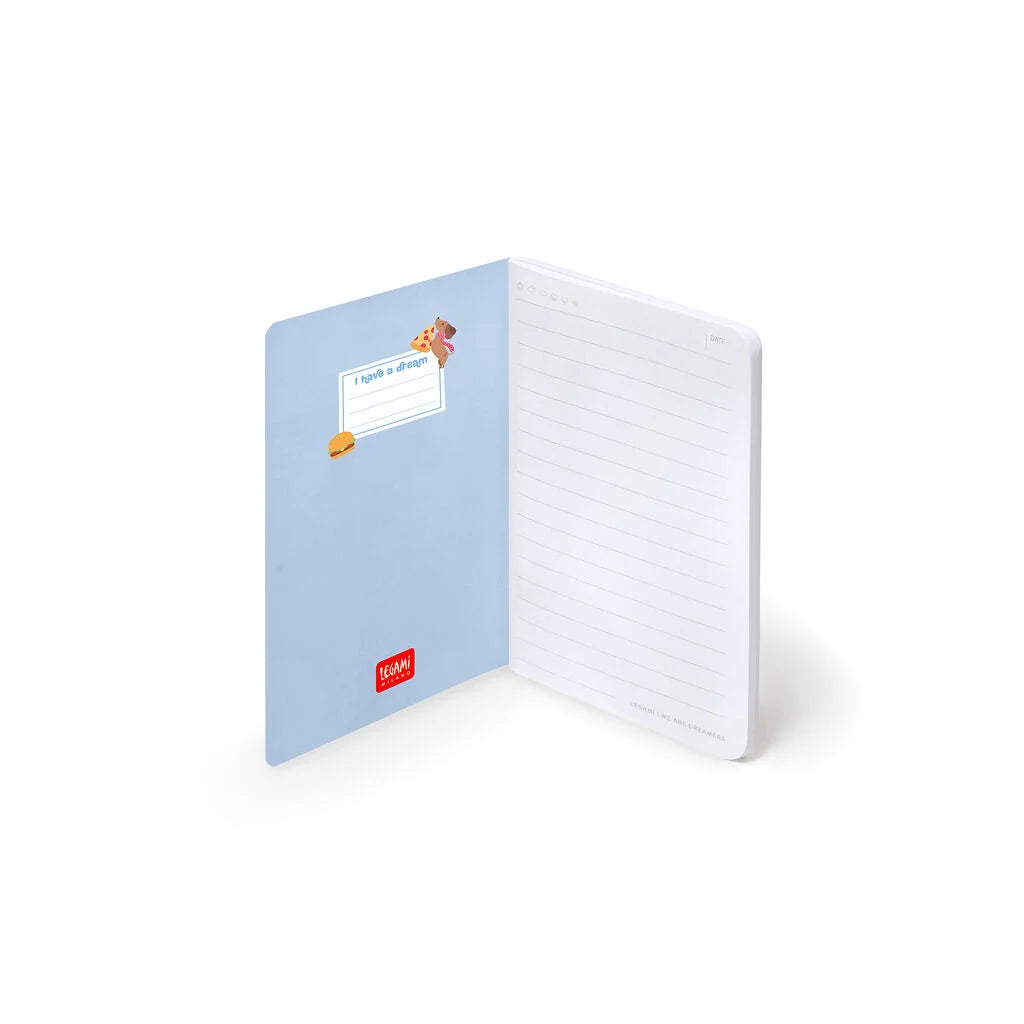 Caderno Pautado A6 Dog Light Blue - Cão | Legami