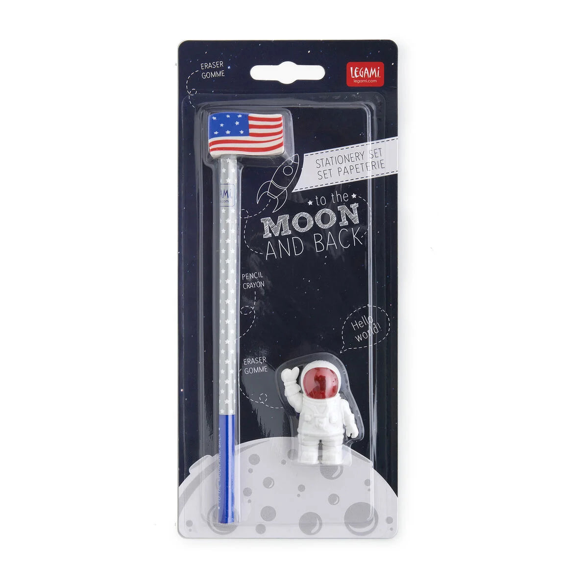 Conjunto Borrachas Perfumadas e Lápis HB To The Moon And Back | Legami