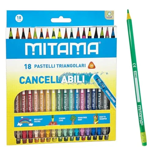 Mitama Crayons de Couleur Effaçables 18 unités