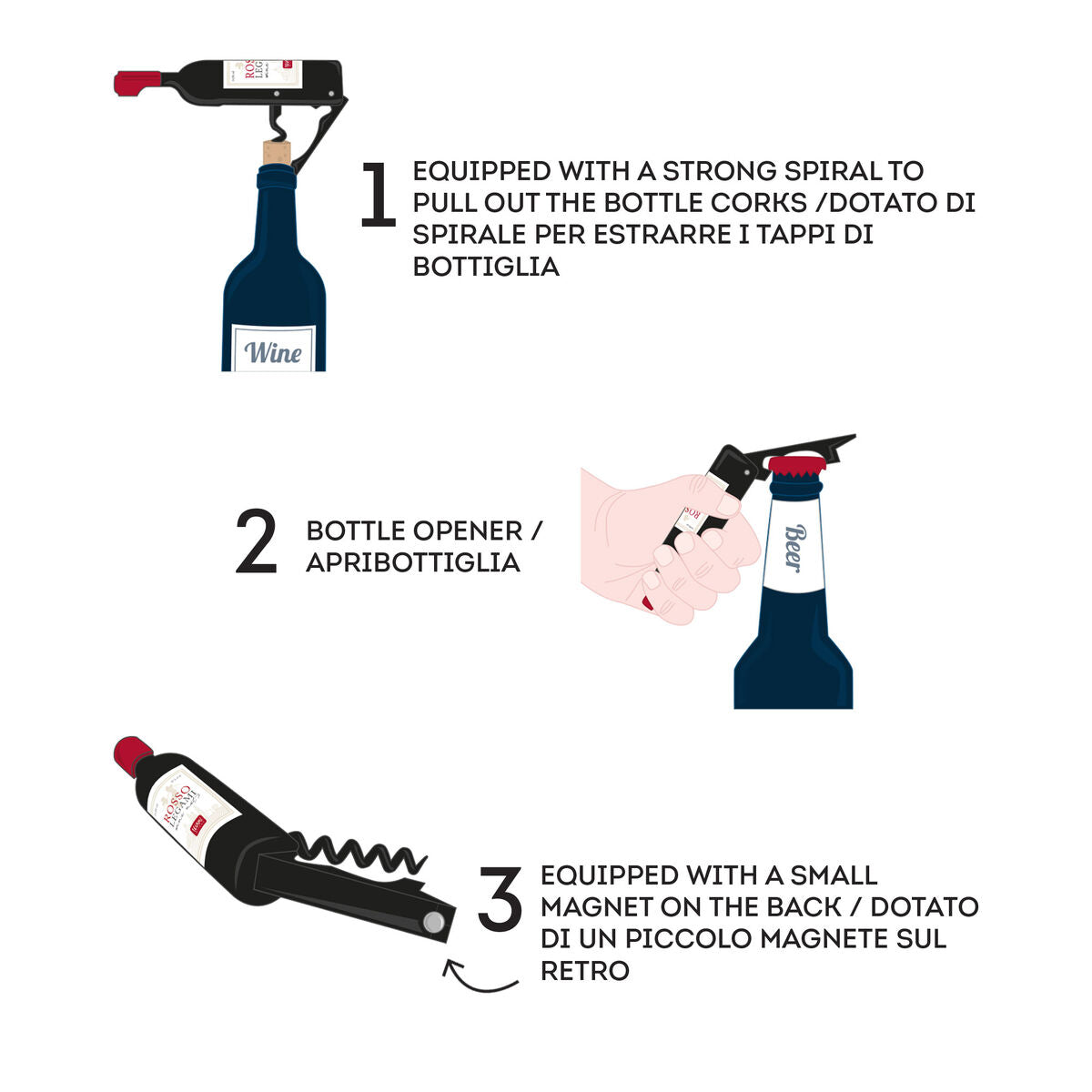 Legami ouvre-bouteille Tire-bouchon