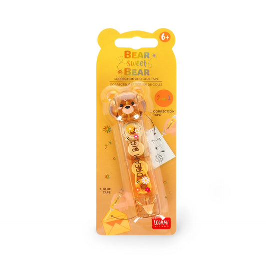 Corrector y Pegamento en Cinta 2 en 1 Teddy Bear | Legami
