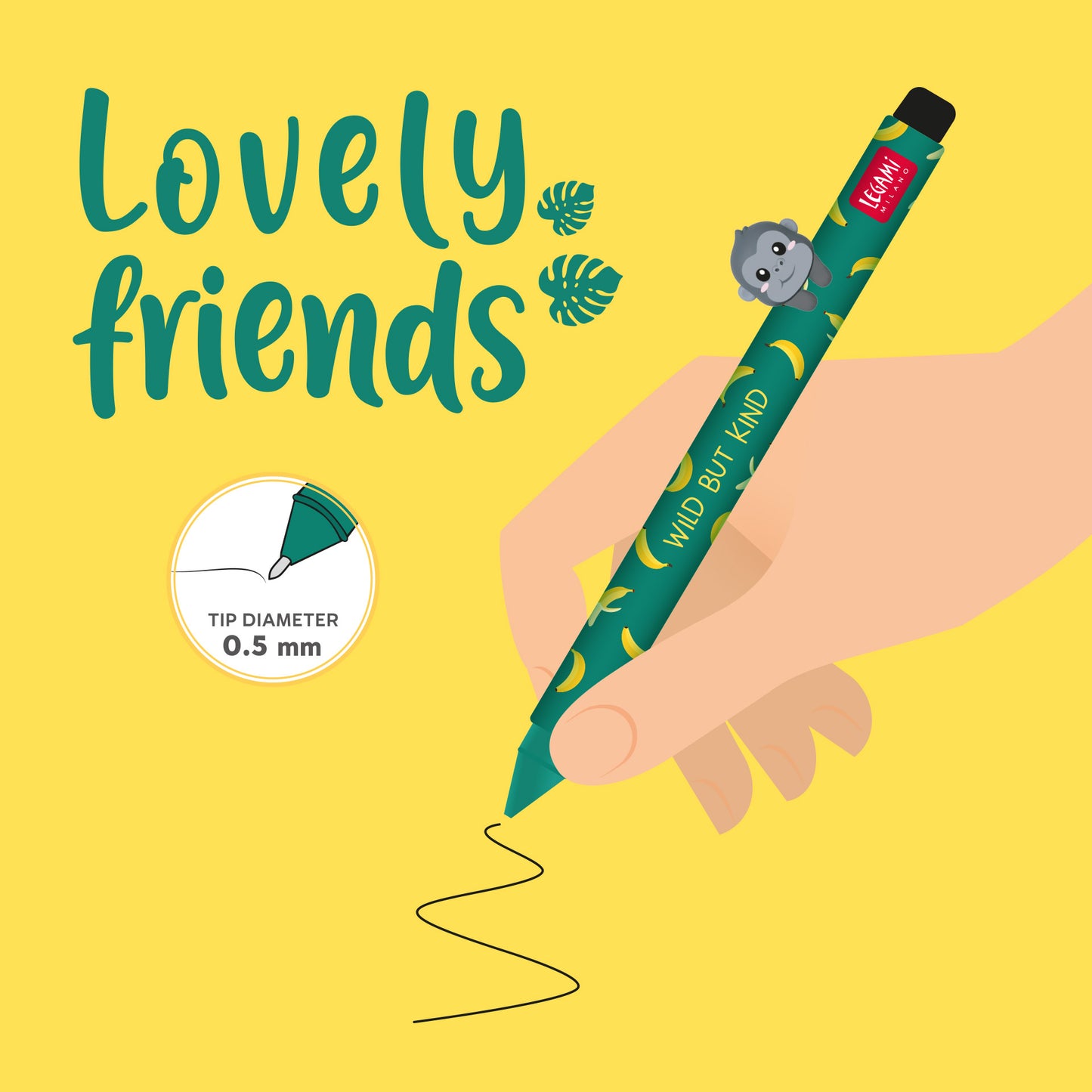 Caneta Gel Lovely Friends Gorila Wild But Kind | Legami