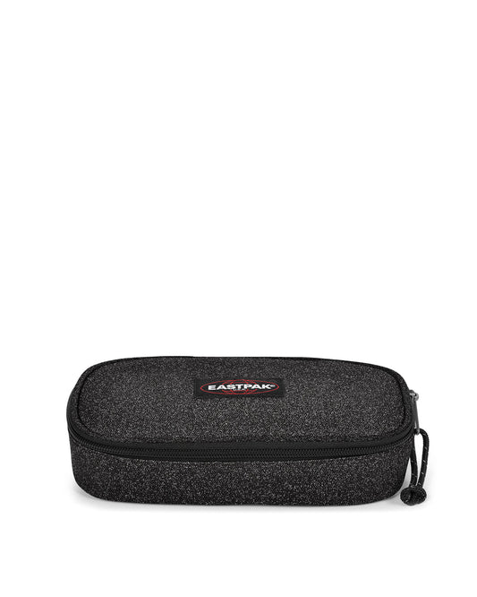 Estojo Eastpak Oval Single - Preto Sparkle com brilho