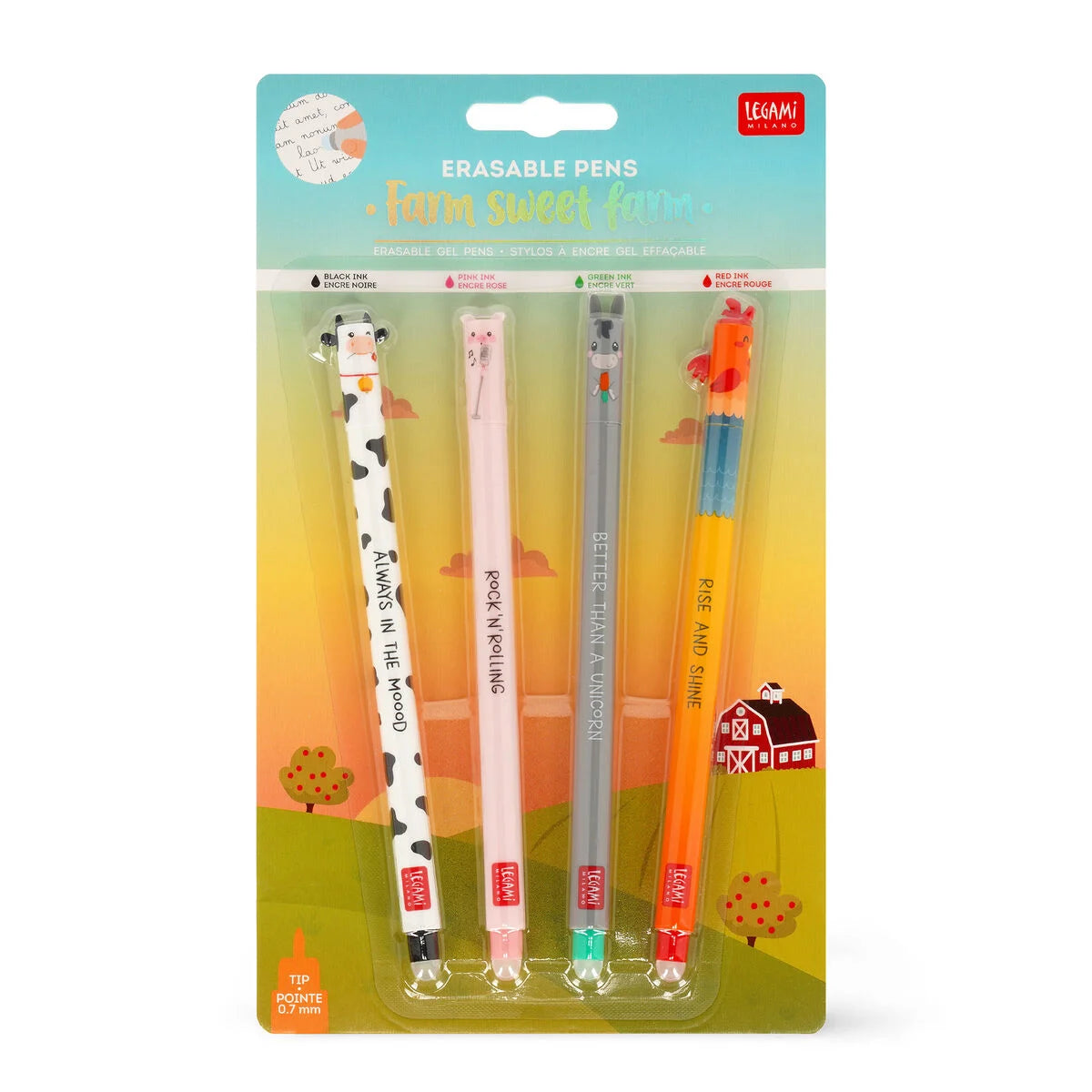 Legami Set de 4 bolígrafos de gel borrables