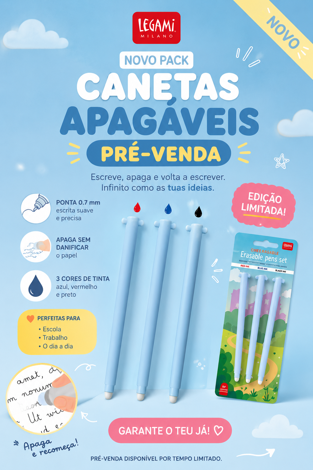Pack Canetas Apagáveis Back to School 2026 | Legami