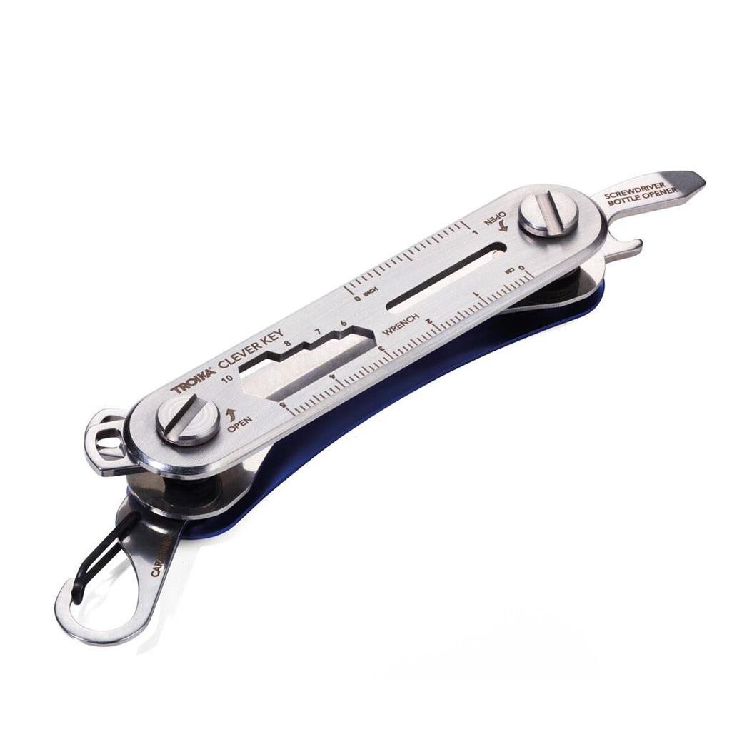 Troika Organizador Para Llaves En Acero Inoxidable Multifunción 'Troika Clever Key' - Azul Y Plateado